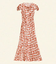 ALNA DRESS -- ROUGE FLEURS D'ANEMONE