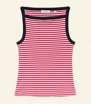 ANDREA TANK -- ROUGE NANTUCKET STRIPE
