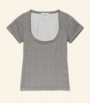 BRIGITTE TEE -- NOIR LA MADDALENA GINGHAM