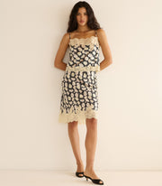 ELOWETTE SKIRT -- NOIR FLEURS D'ANEMONE