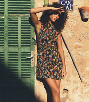 GIANNA DRESS -- NOIR WILD ROSE