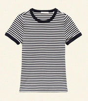 VIVI TEE -- NAVY NANTUCKET STRIPE